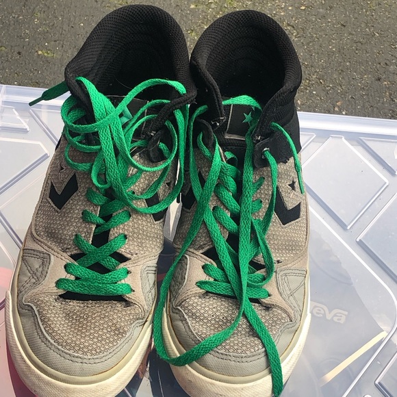 Converse Chuck Taylor All Star Men’s High Top Beige Blue Canvas Sneakers Sz 7.5 - Picture 2 of 11